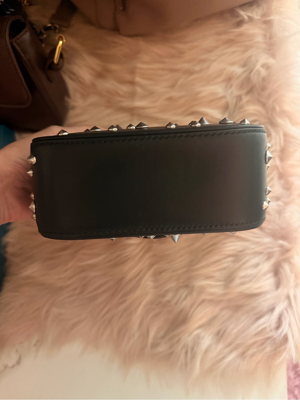 AUTHENTIC Versace La Medusa Studded Top Handle handbag with shoulder strap - Picture 4 of 8